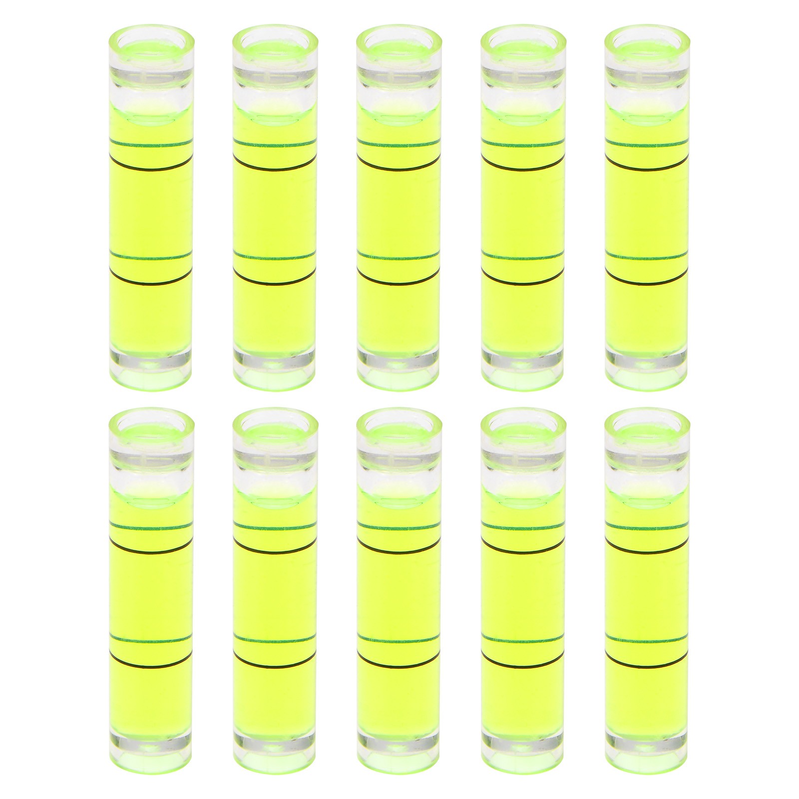 10pcs Small Cylindrical Bubble Level Vials 8x35mm Levels Measuring Tools