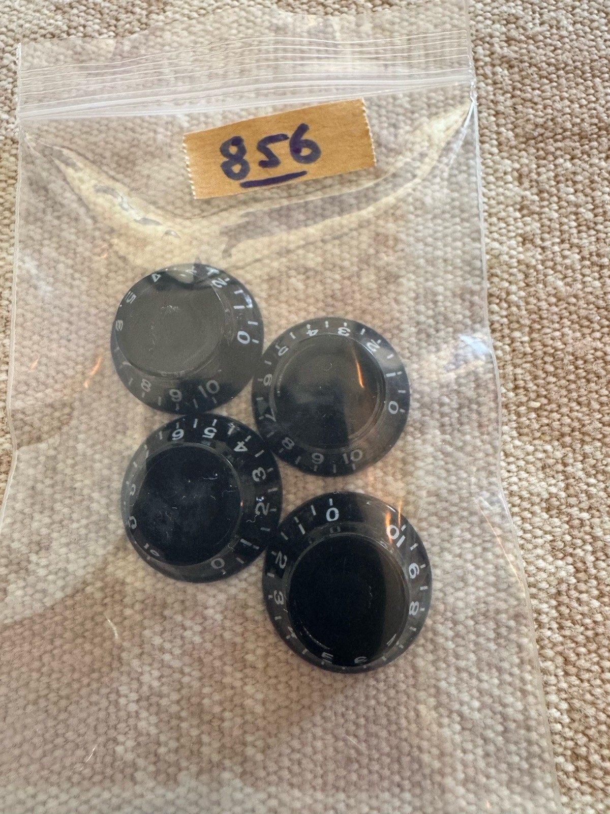 Black TopHat / Bell Knobs (Metric size) set of 4