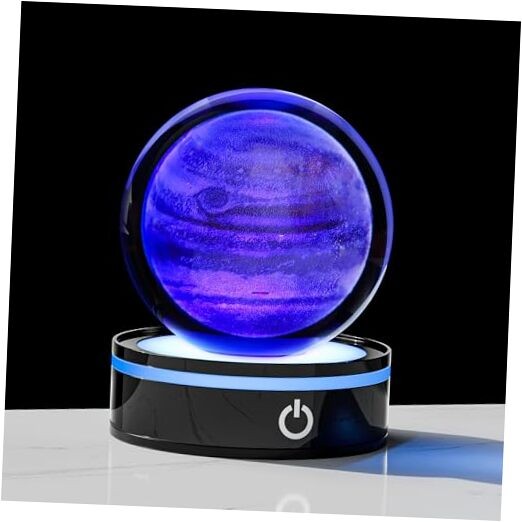 3D Model Crystal Ball Led Lamp Base - Space Decor World Globe Planets Jupiter