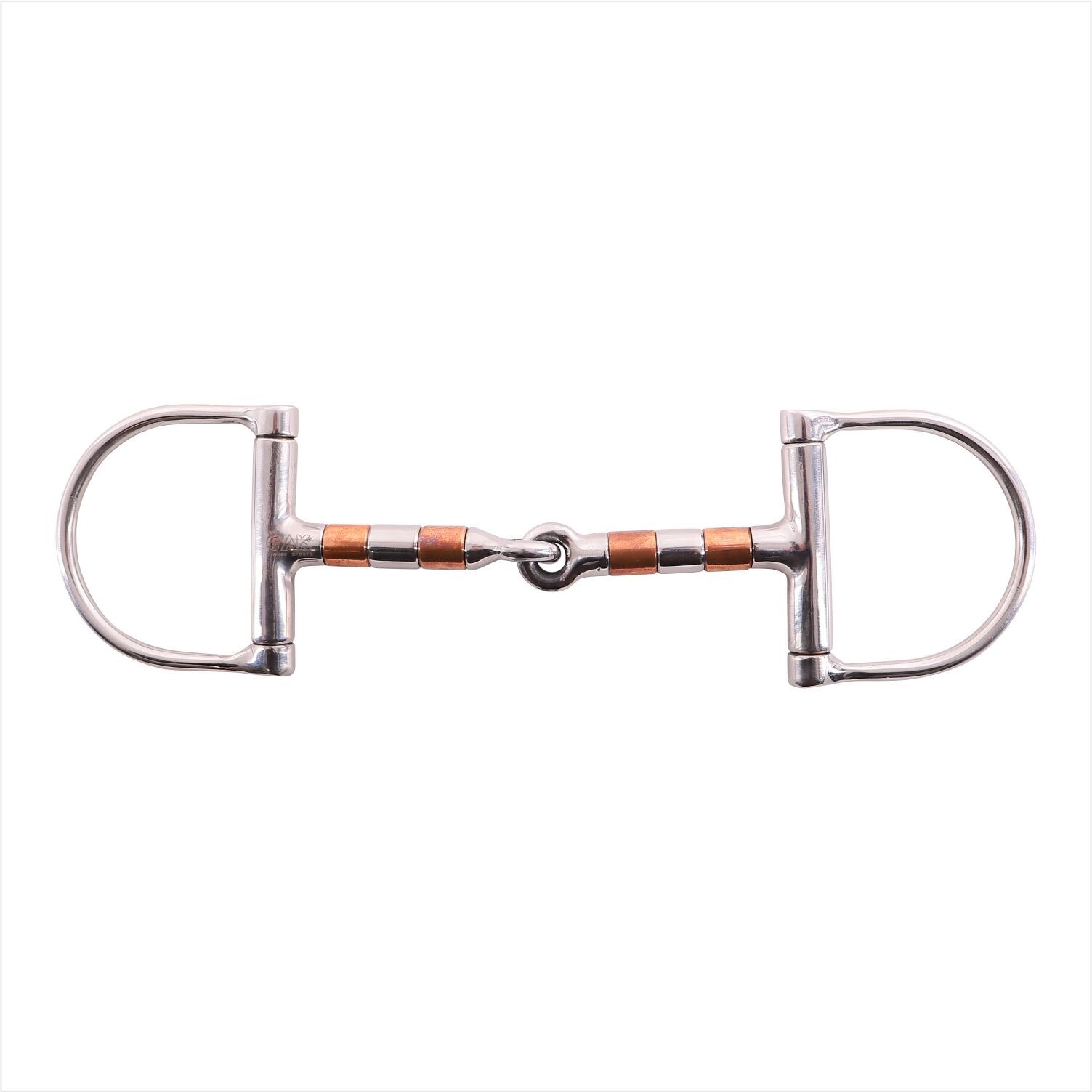 AK D-Bit with Cooper Roller Mouth with Single Joint Horse Riding Bits
