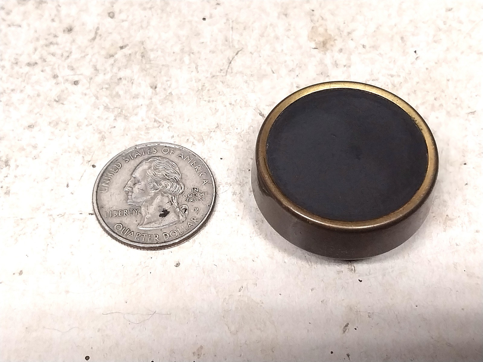 Nice Brown Gold Rimmed Knob / Old Vintage Ham Radio Tube Television TV Audio Amp
