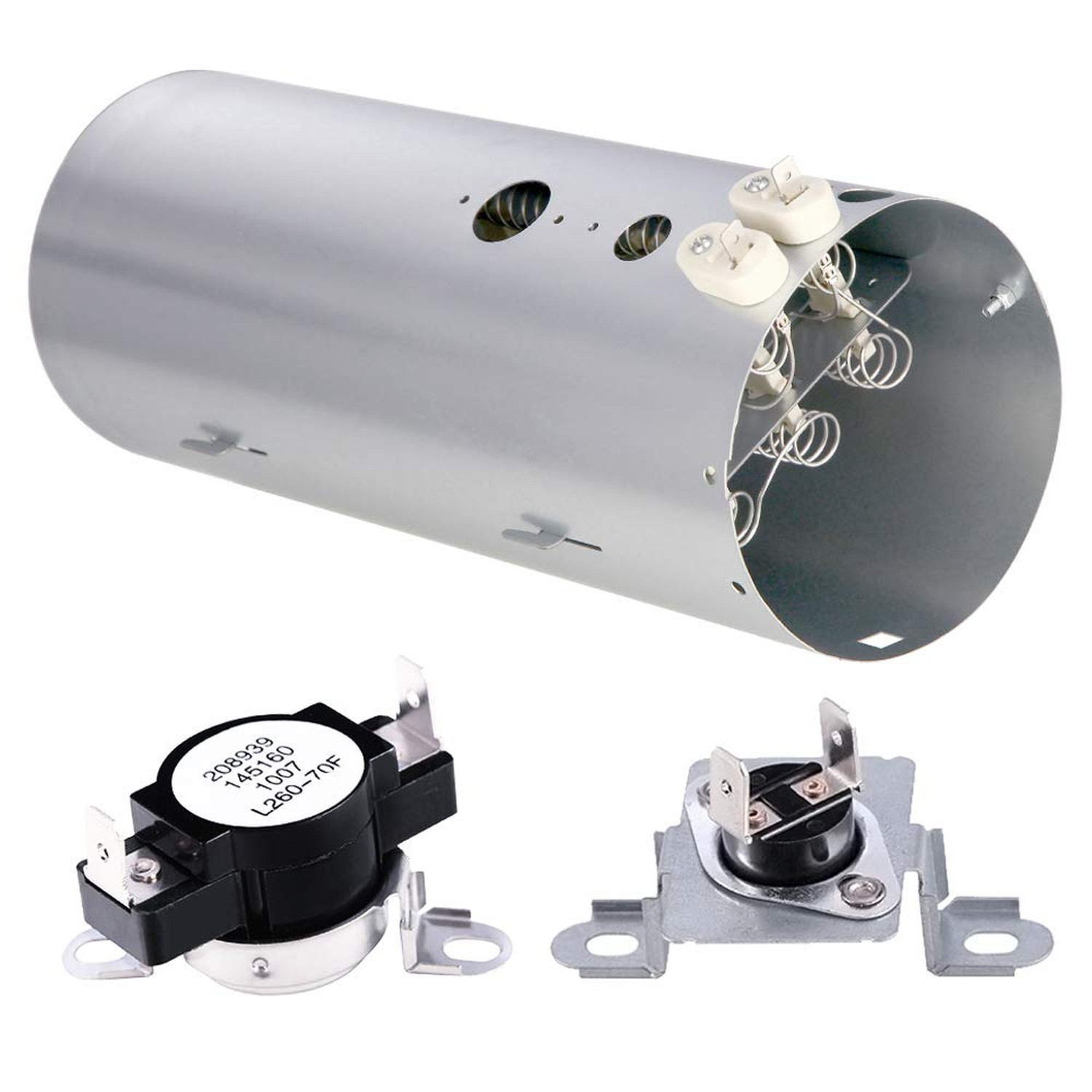 Azdele 137114000 Dryer Heating Element,3204267 Thermostat and 137032600 Therm...