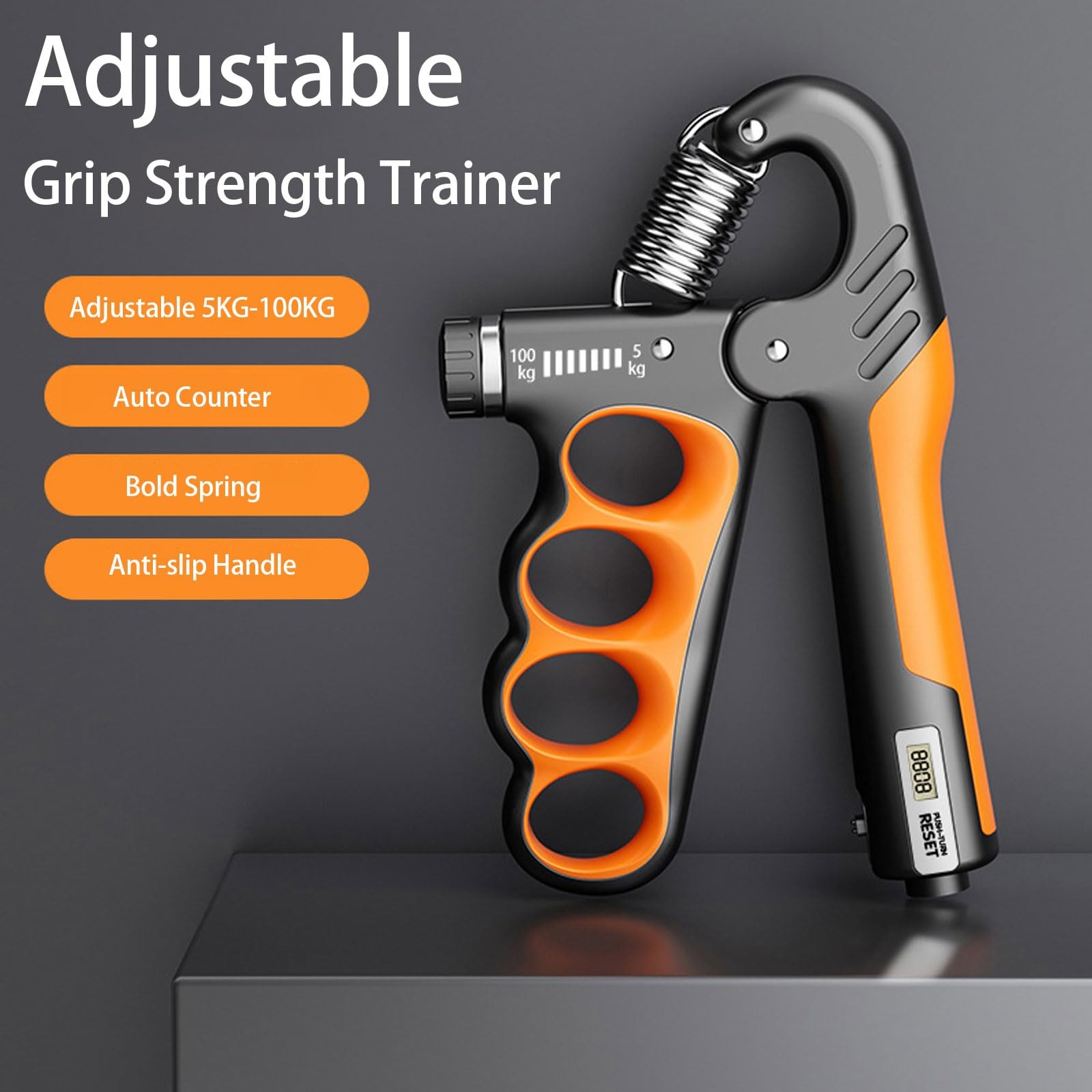 2PACK Grip Strength Trainer, 5-100KG (11-220 LB) Adjustable Resistance Forear...