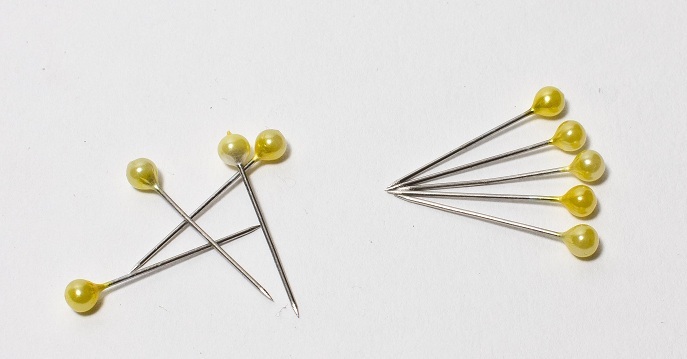 Ball Head Pins yellow 144 pcs 1-1/2" perfect for sewers & quilters all steel