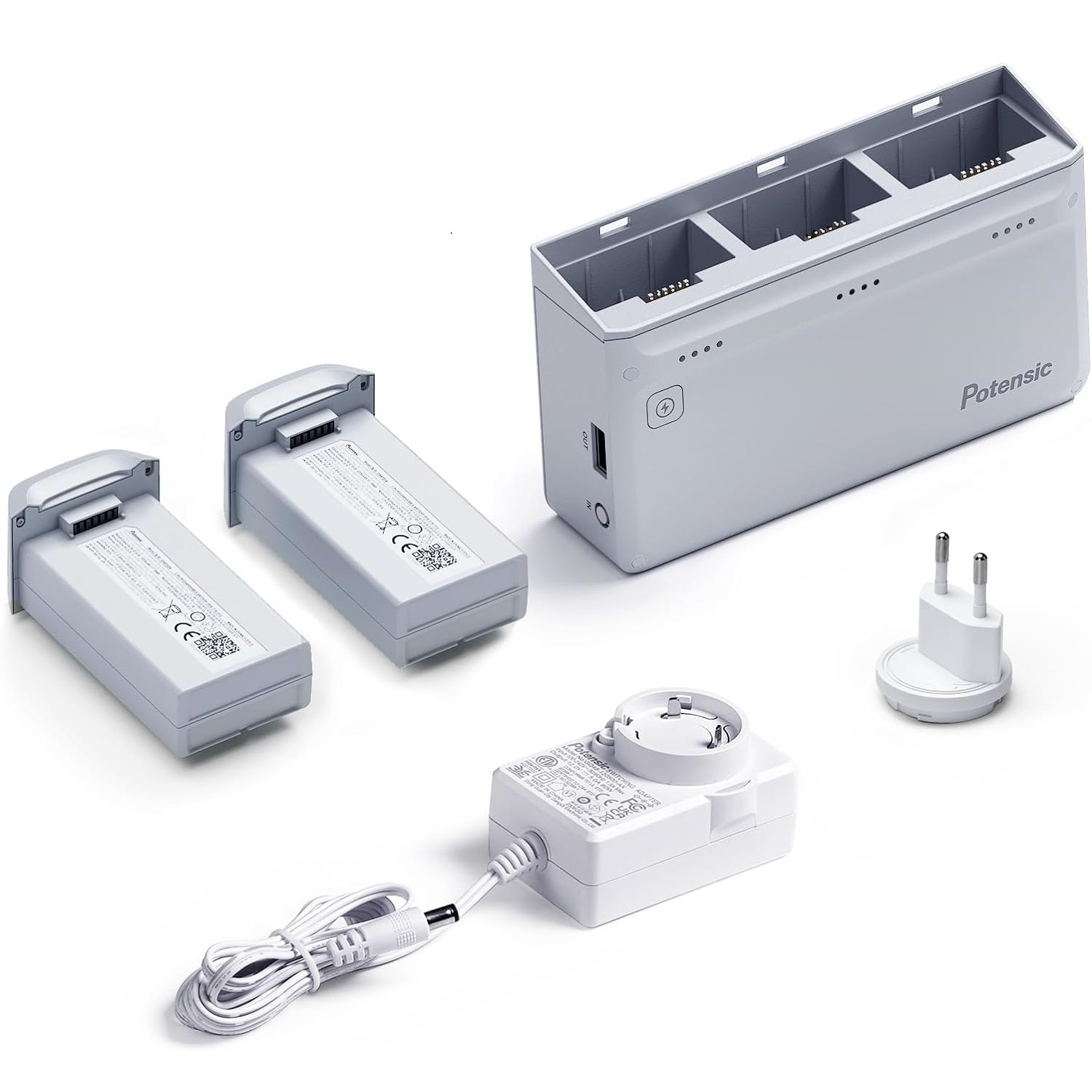 Potensic ATOM Parallel Charging Hub with 2 Batteries Super Quick Charge Adapter