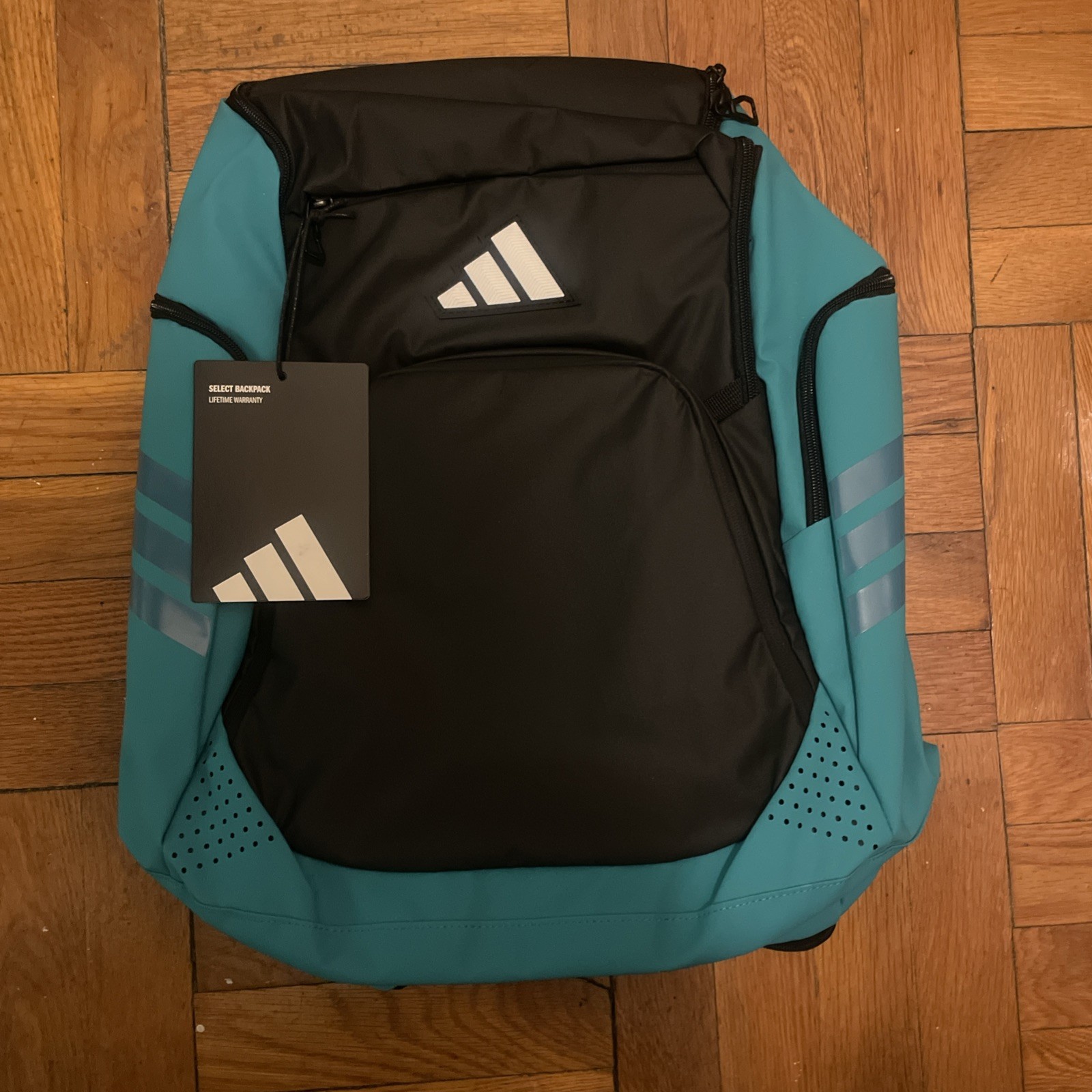 adidas Select Basketball Backpack - Black/Pure Teal Green - New With Tags