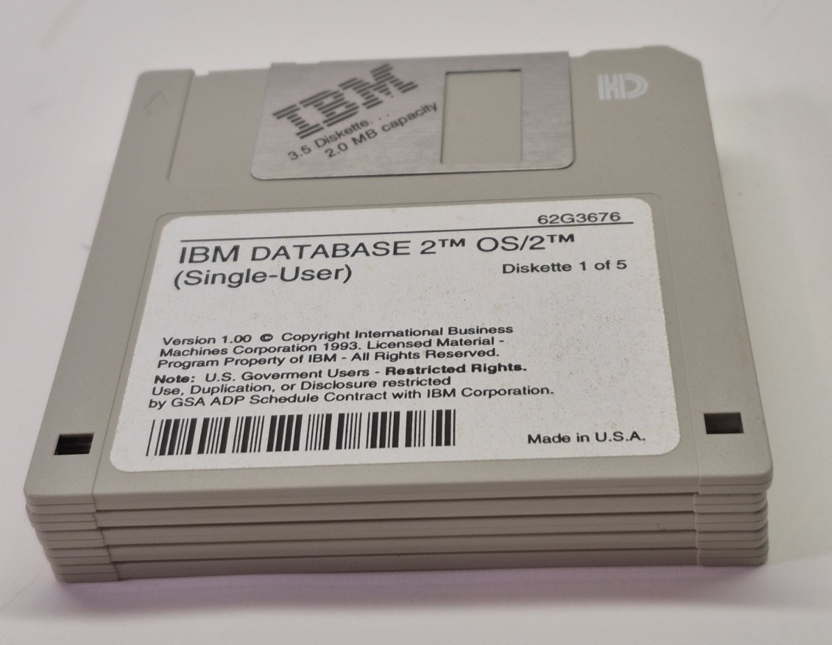 Vintage Lot of IBM Database 2 for OS/2 3.5" Disks - Version 1.0