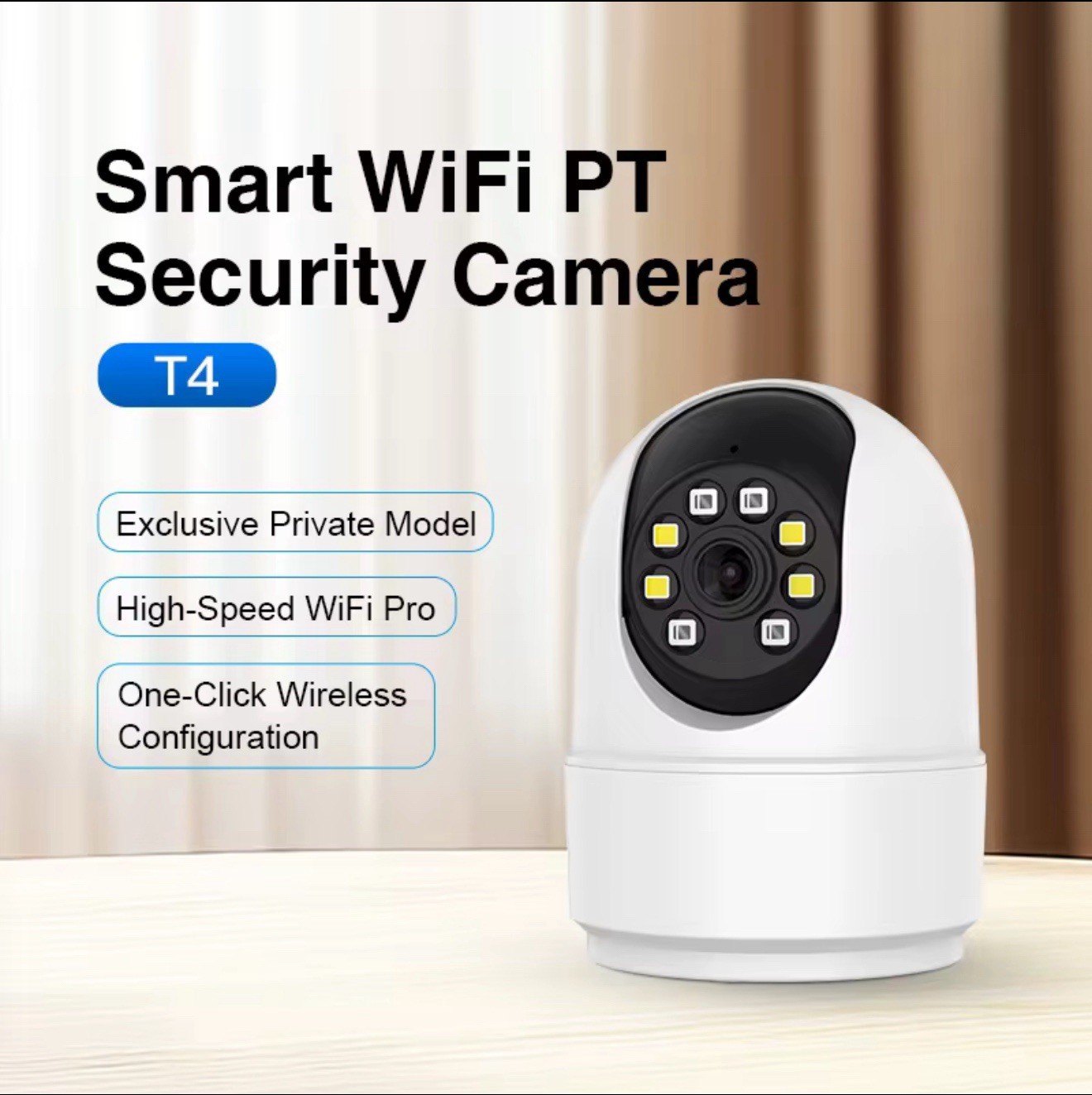 Wireless WiFi Security Camera - 2 MP - Indoor Home Night Vision 2-Way Audio