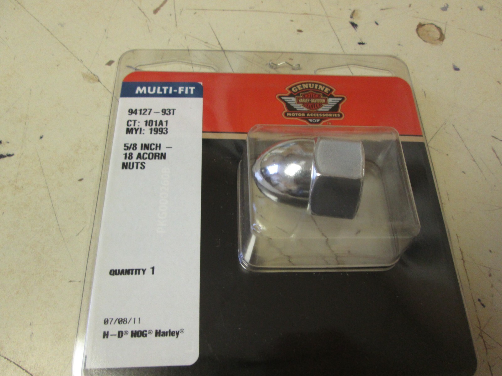 HARLEY HD OEM GENUINE  CHROME ACORN NUT 5/8 INCH 18 - SINGLE 94127-93T