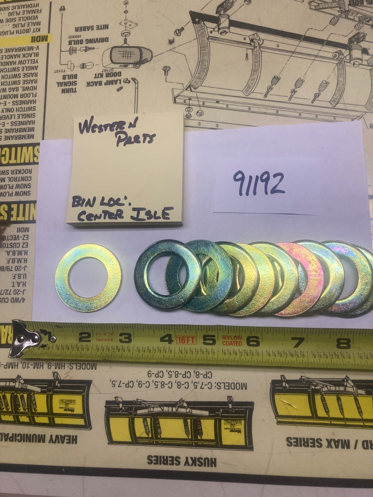 WESTERN SNOW PLOW  SHOE WASHER SPACER 10 PCS.  - PT.# 91192
