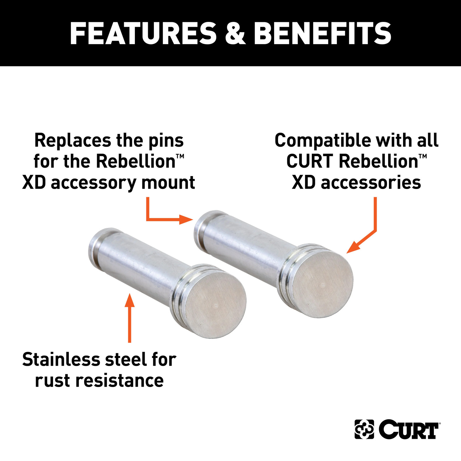 Curt Replacement Rebellion XD Accessory Mount Pins