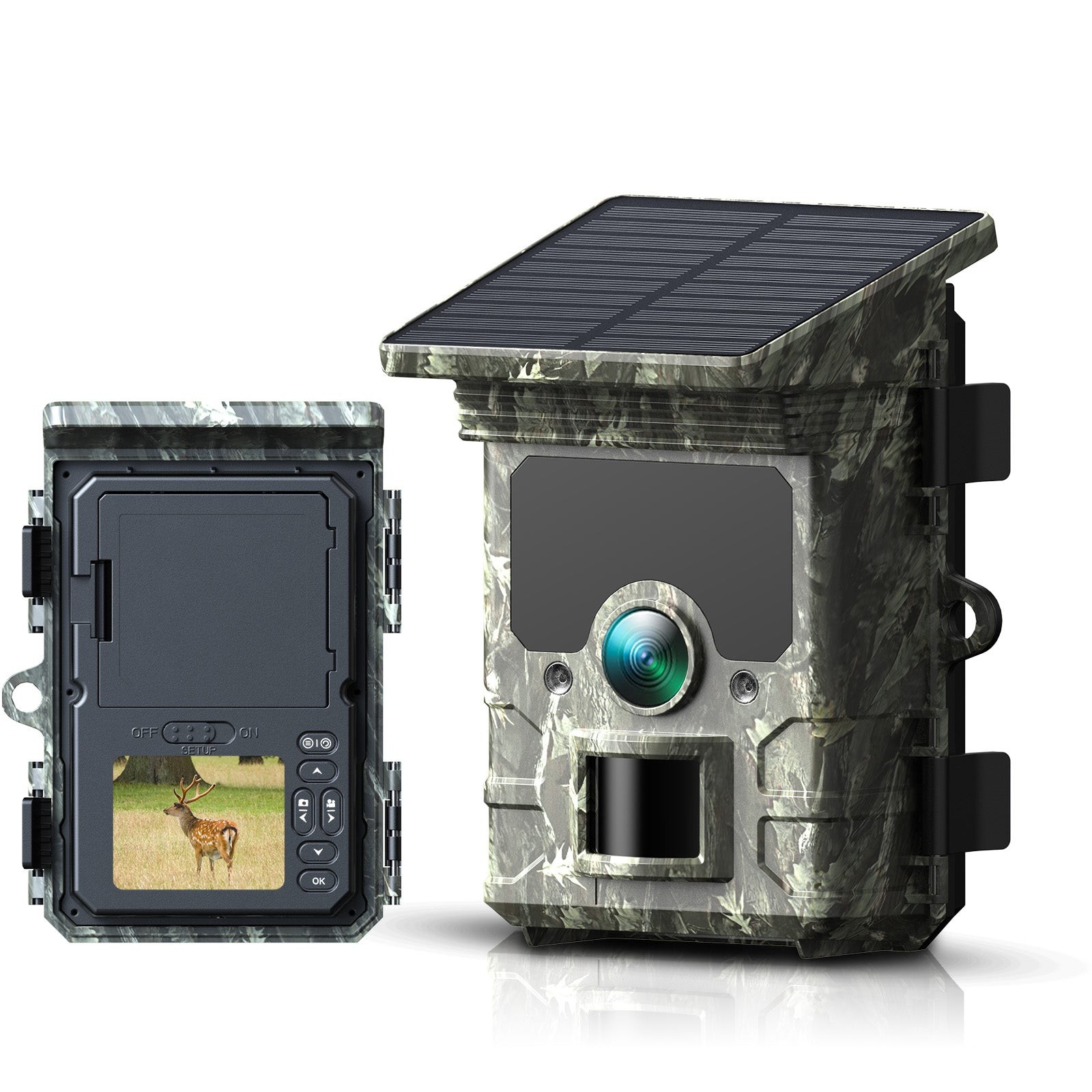4K Solar Powered Trail Camera 85MP WiFi Hunting Scouting Camera PIR Night Vision