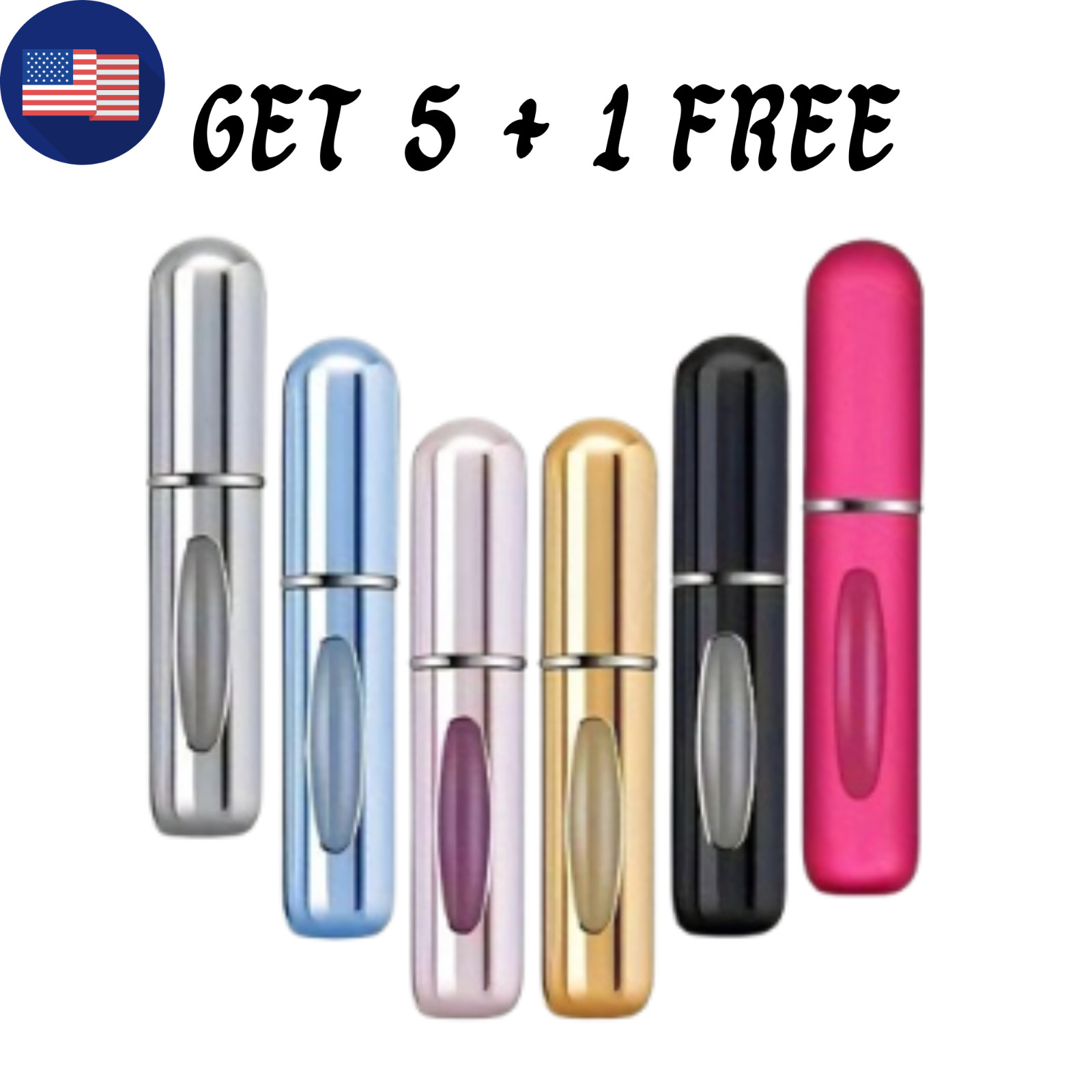 5Pcs Mini Travel Perfume Atomizer Bottle Spray Pump Case Refillable Portable US