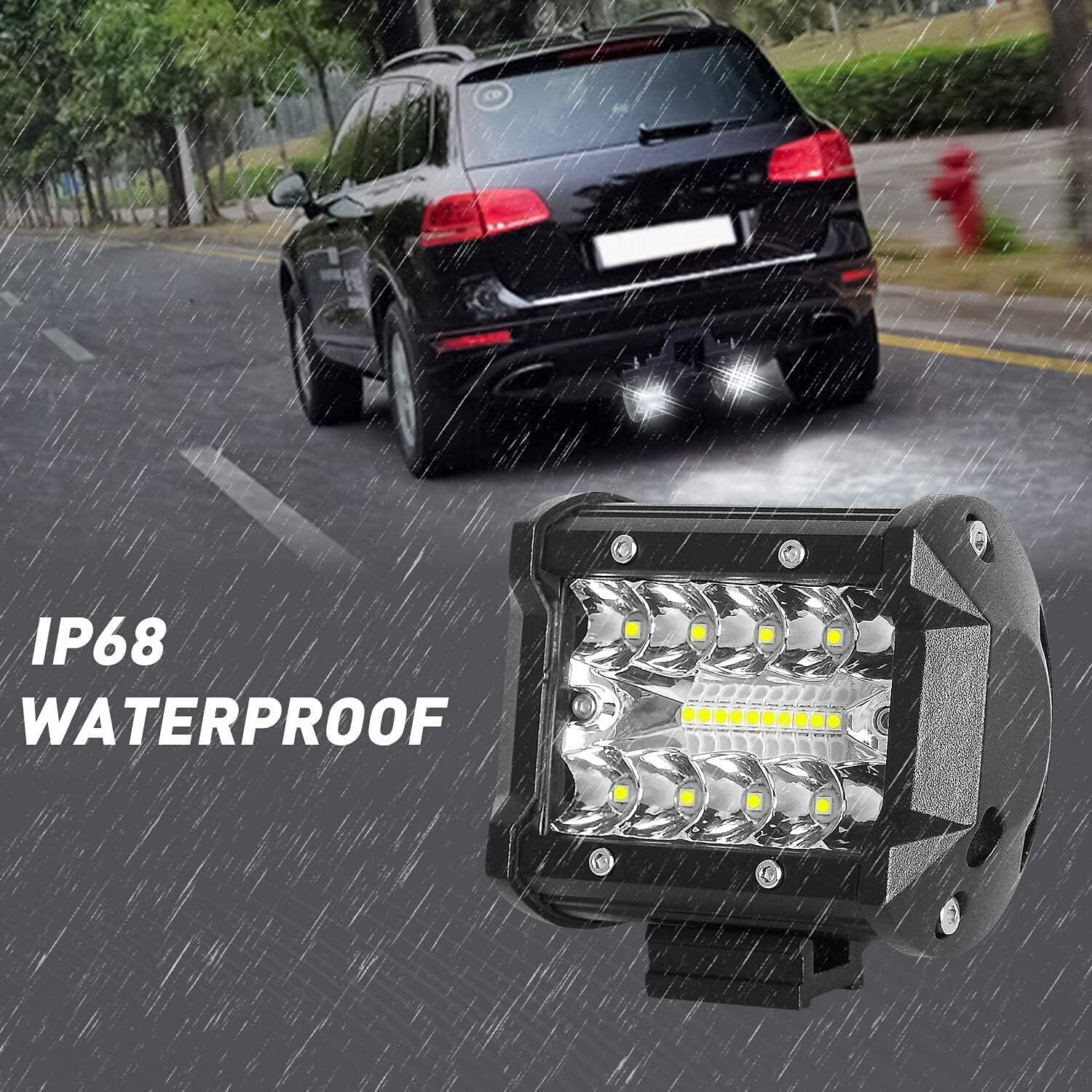 Tow Hitch Mount Bracket 4'' LED Work Light Pods Off Road Driving Backup Reverse