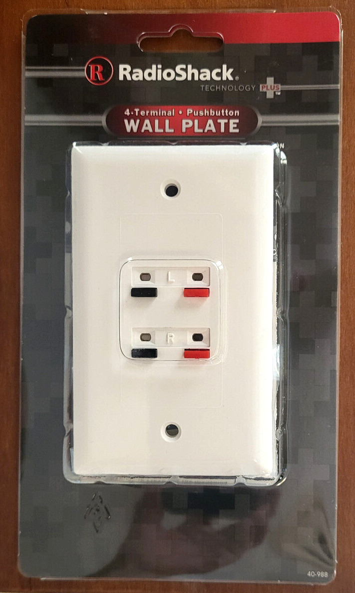 Radio Shack 4-Terminal In-Wall Stereo Speaker Wall Plates -New