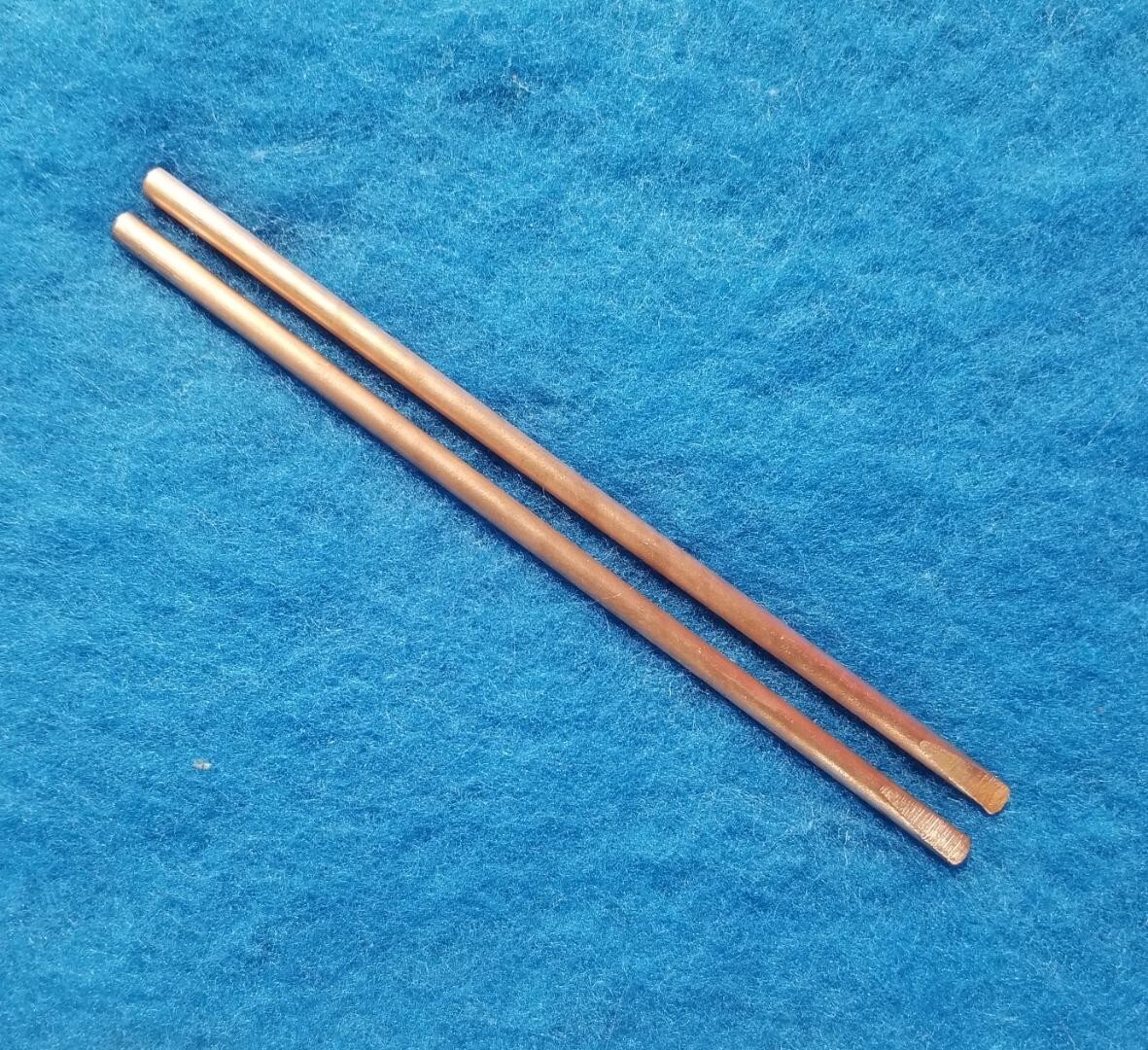Two (2) 99.99% Pure Copper Rods, Tapered End for Colloidal Generator, 1/8" x 4"