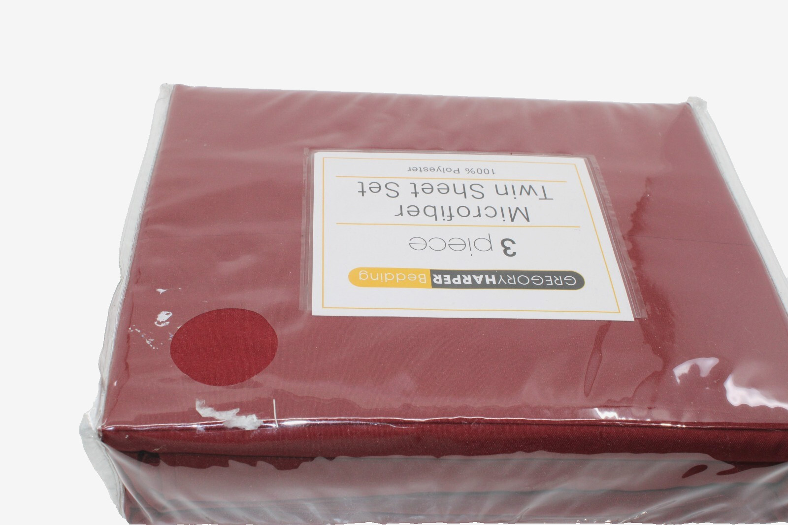 GREGORY HARPER NWT Bedding 3 Piece Microfiber Twin Sheet Set Burgundy Polyester