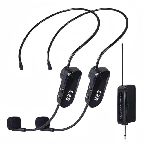 Wireless Microphone System for 2 People,160ft Range, 2.4G Dual Wireless WF-02