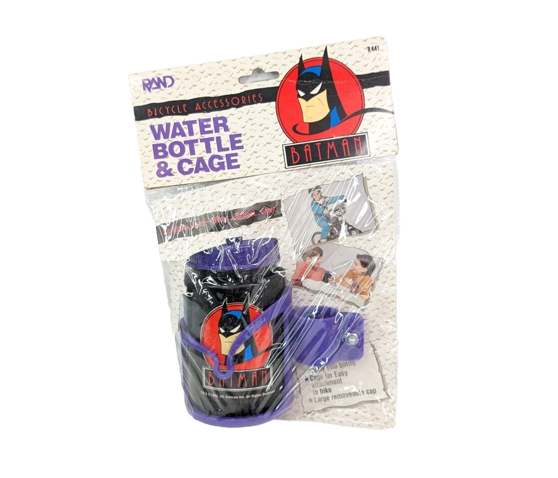 Vintage Rand Batman Animated Series Water Bottle & Cage 1992