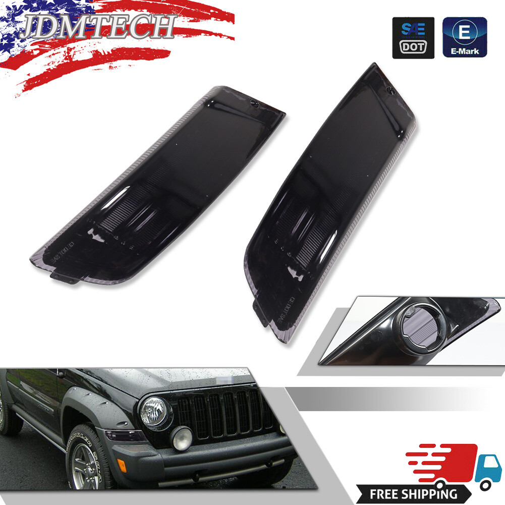 Turn Signal Light Set For 2005-2007 Jeep Liberty Front Left and Right Smoked Set