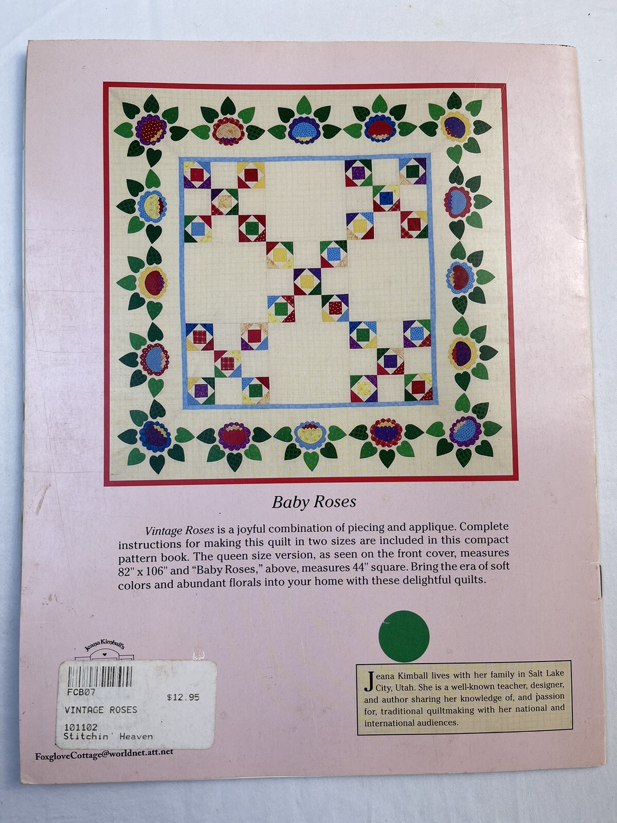 Vintage Roses Booklet Jeana Kimball Patterns Piecing Applique
