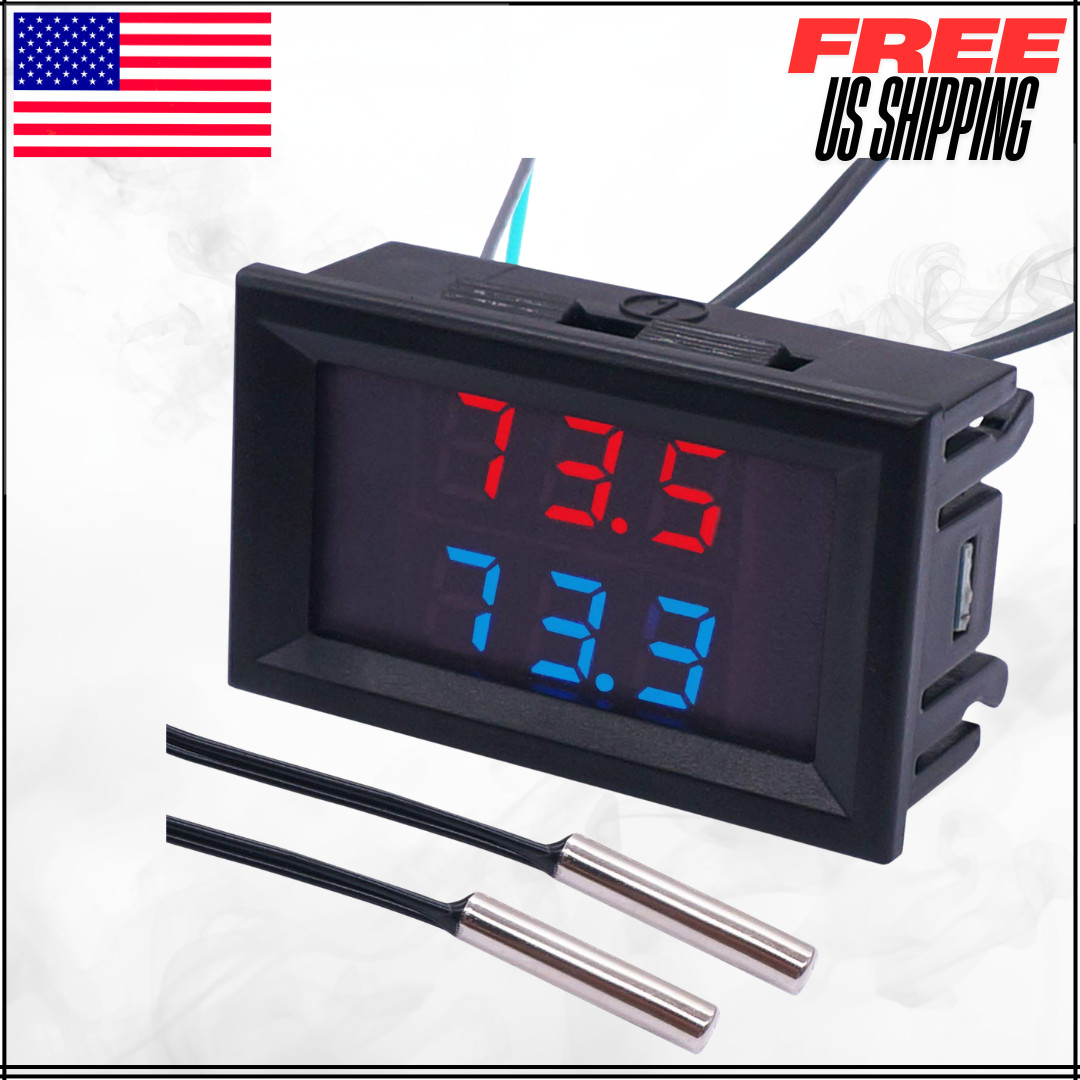 Digital Thermometer Fahrenheit Centigrade Temperature Gauge Sensor Probes K-017