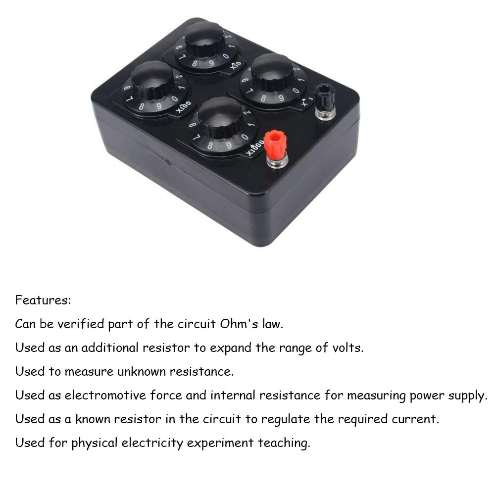 1Pcs 0-9999 Ohm Simple Resistance Box Precision Variable Resistor for Physical E