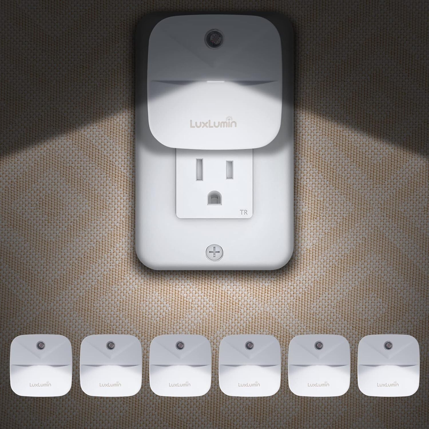 Modern LED Night Light Set with Sensor for Bedrooms and Bathrooms - 6 Pack