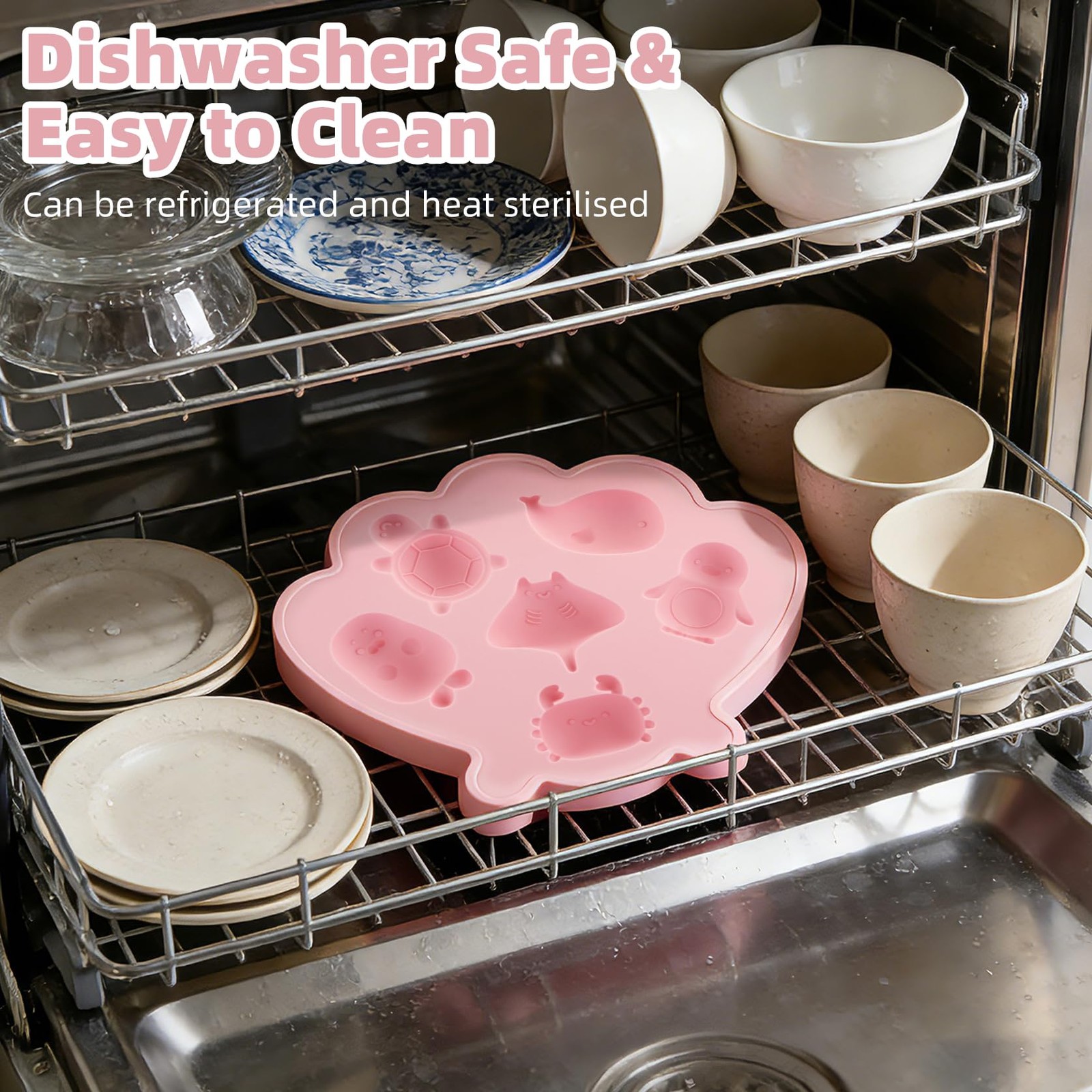 Fu Store Ice Cube Tray Shell Silicone Trays with Cute Small, Pink