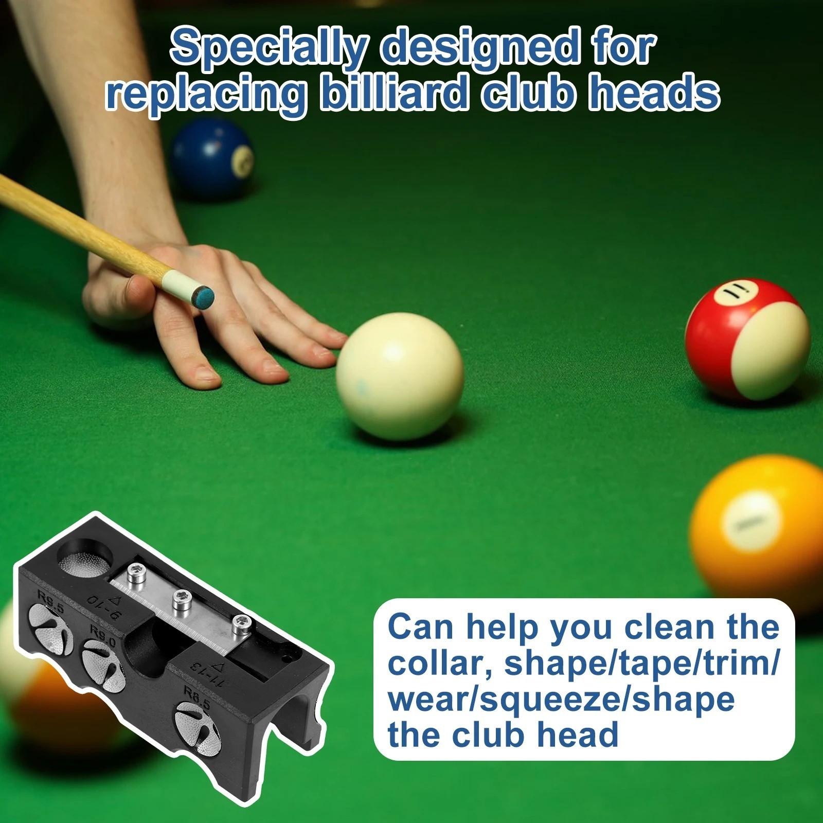 Pool Cue Tip Repair Tool Multifunctional Durable Billiard Pool Cue Tip Tools