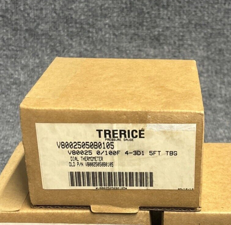 Trerice V80025050B0105 V80025 3.5" VAPOR 0-100F 5ft TBG Dial Thermomether New