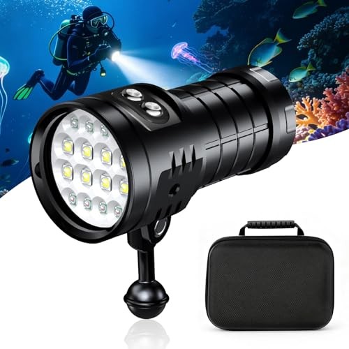 16 LED 5000 Lumens Dive Light, 200M Underwater Diving Flashlight | 3 Modes,