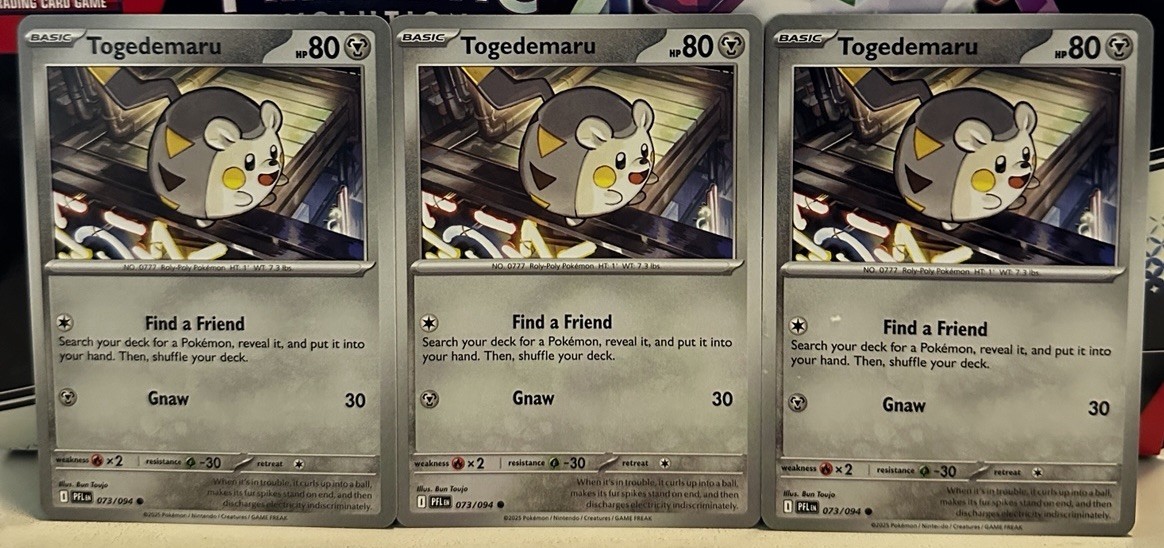 (Set Of 3) Pokemon Phantasmal Flames Series Common Card - Togedemaru 073/094