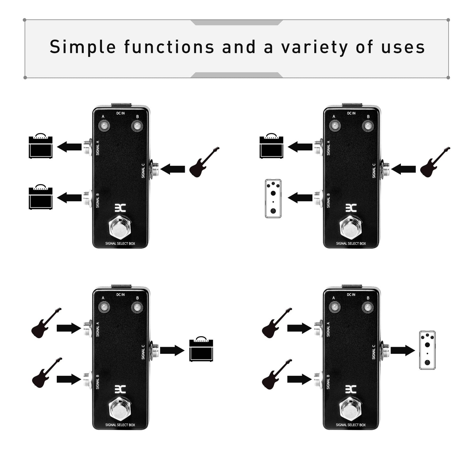 EX Signal Line Select A/B Box AB Switch Pedal without Power Pack, Black