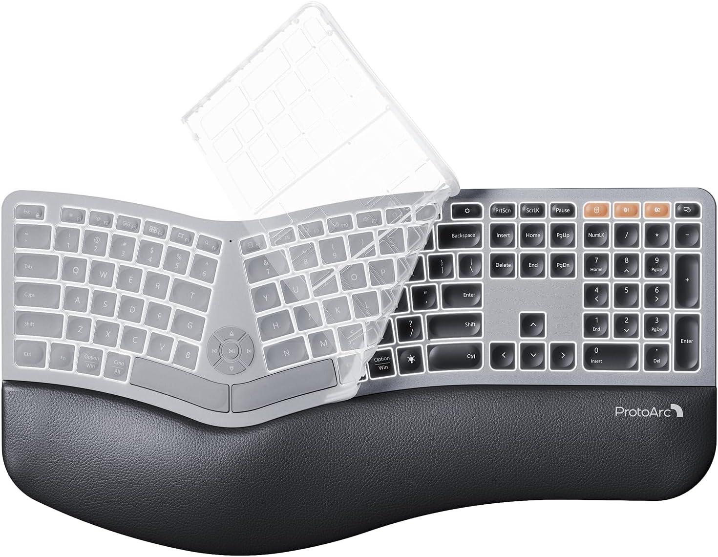 Silicone Keyboard Cover for EK01 plus Backlit Bluetooth Ergonomic Keyboard (Key