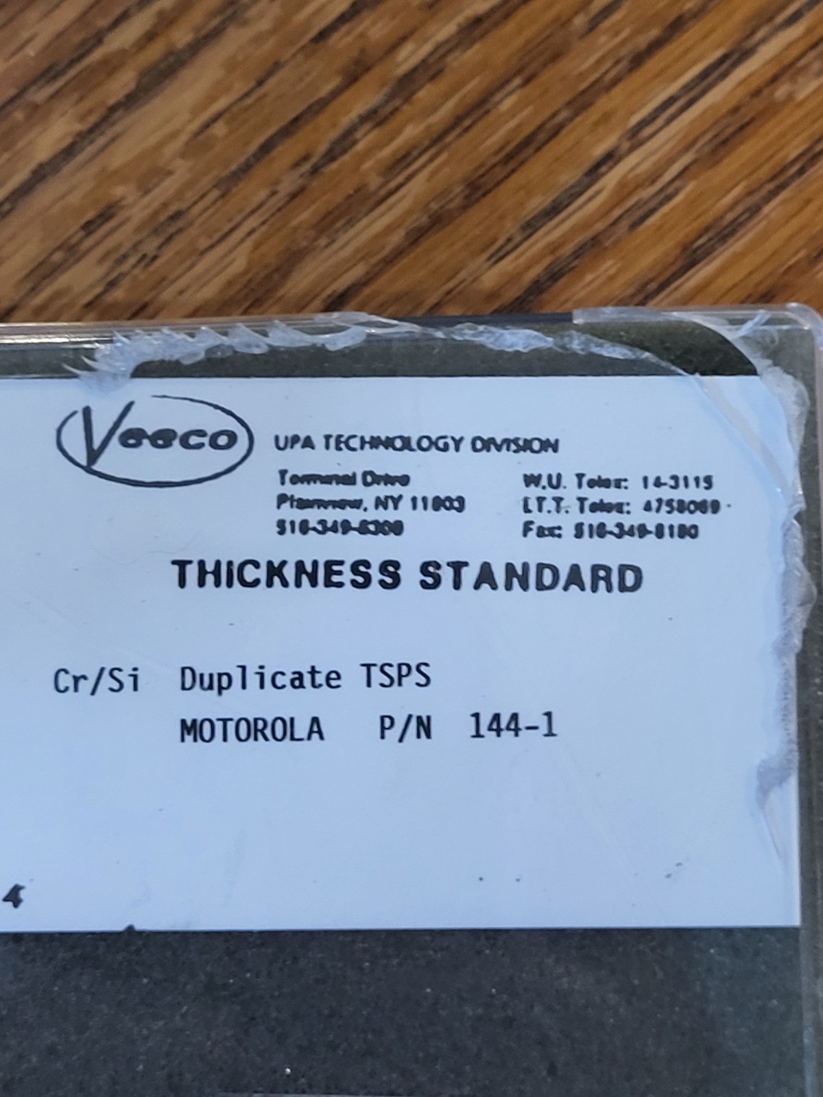 UPA Veeco Cr/Si Coating Thickness Calibration Standard Set w Disks.