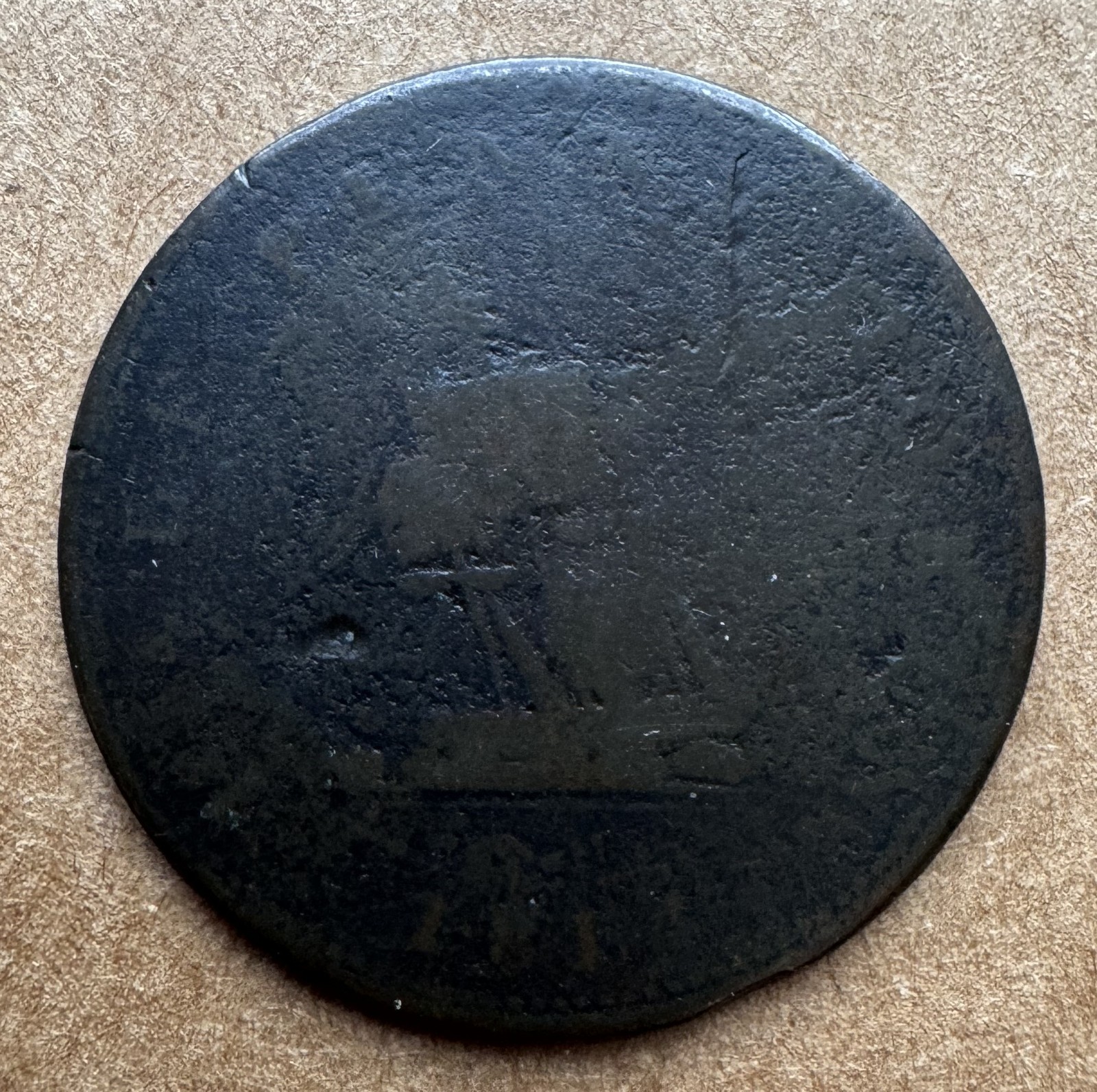 1814 CANADA 1/2 PENNY LOWER CANADA RICHARD HURD MERCHANT TOKEN BRETON 990 SCARCE