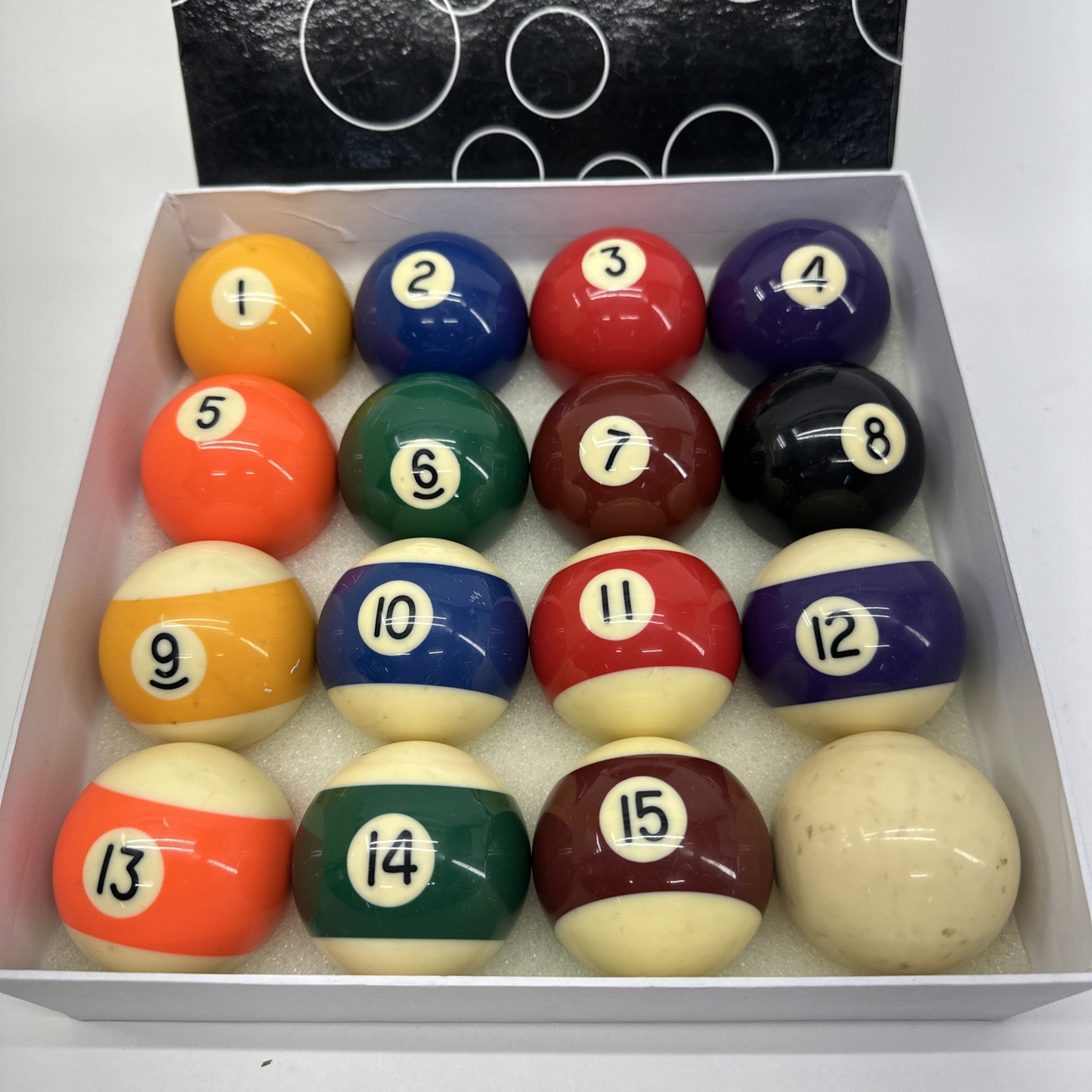 Vintage Billiard Balls Pool Ball Set Original Box Full Set