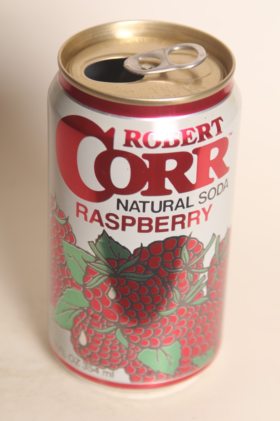 Robert Corr Raspberry soda can