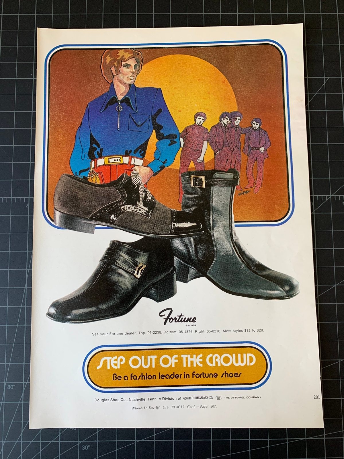 Vintage 1972 Fortune Shoes Print Ad