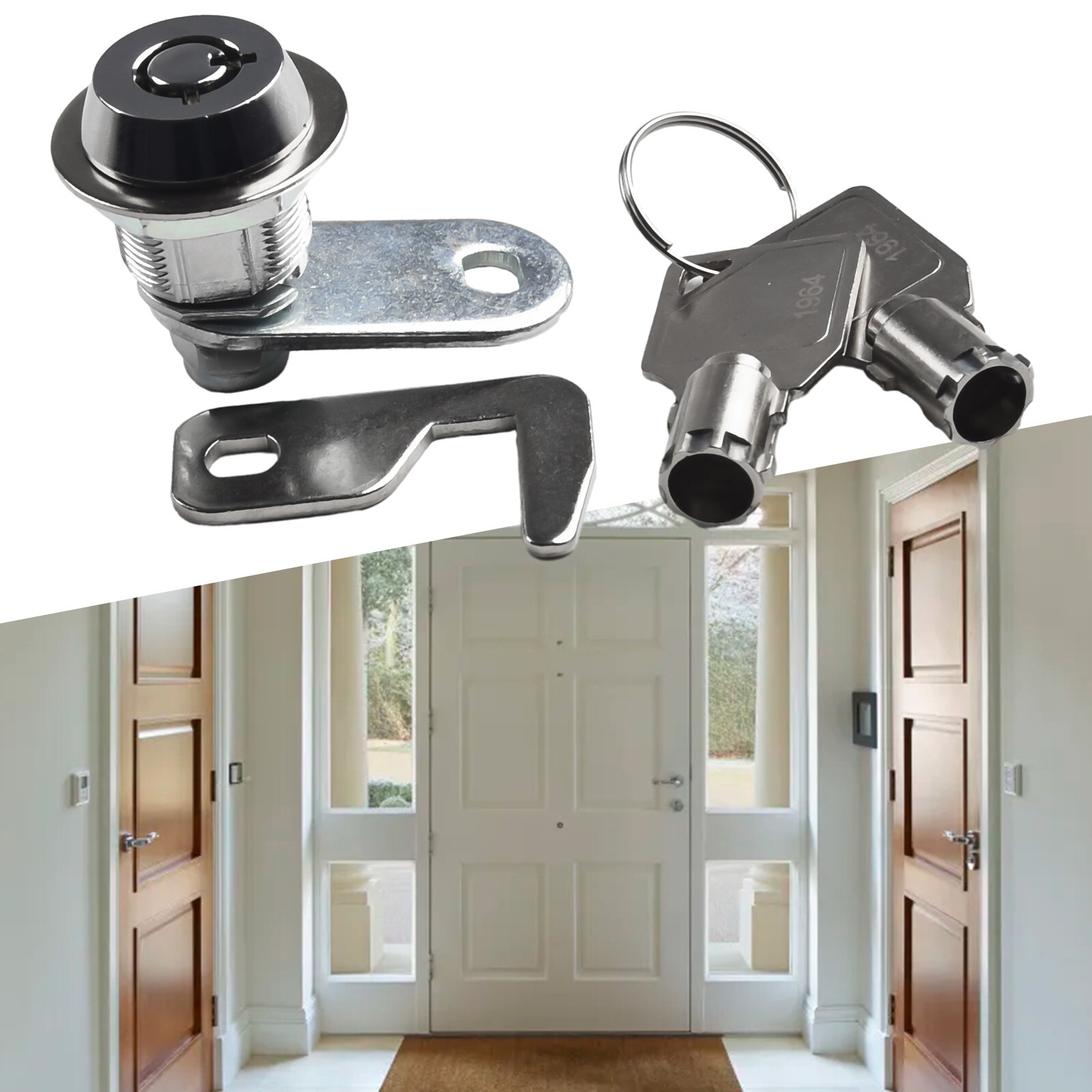 Secure and Reliable Chrome Finish Camlock with Keys Tool Box Replacement Lock