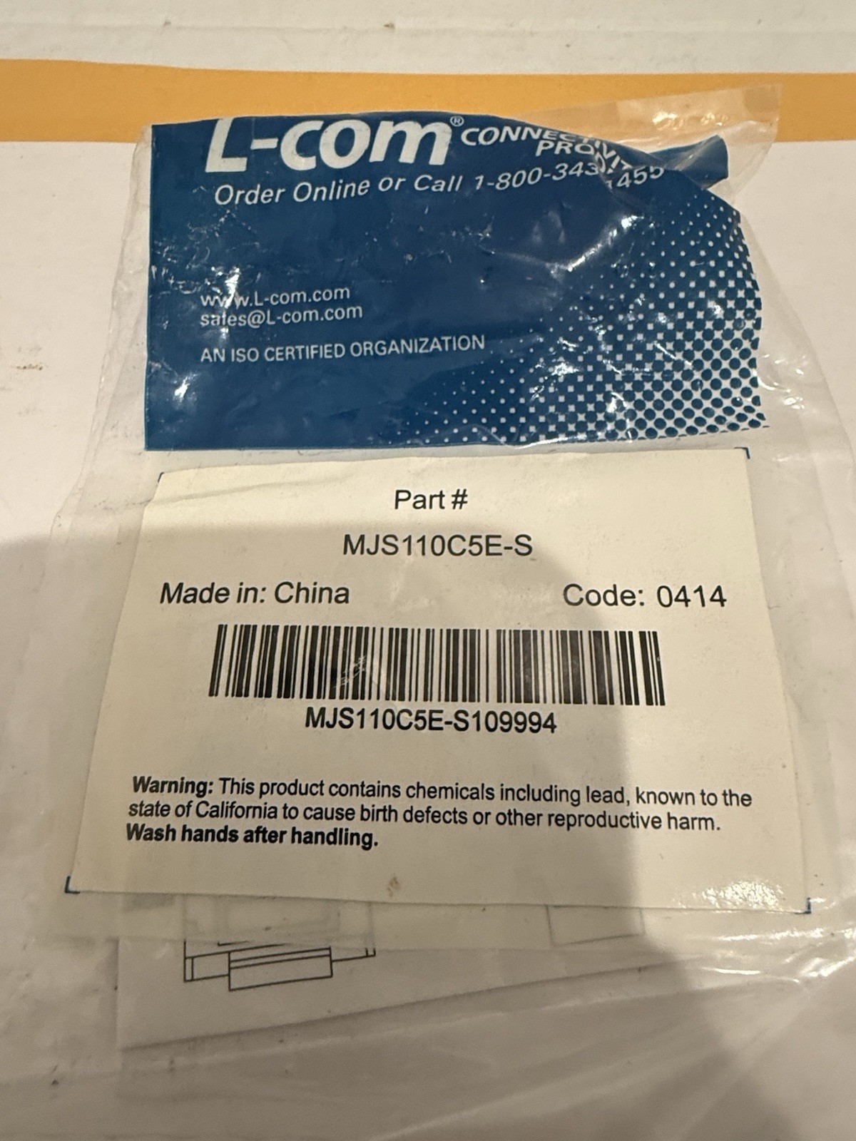 New L-COM MJS110C5E-S Modular Jack, CAT5E RJ45/11