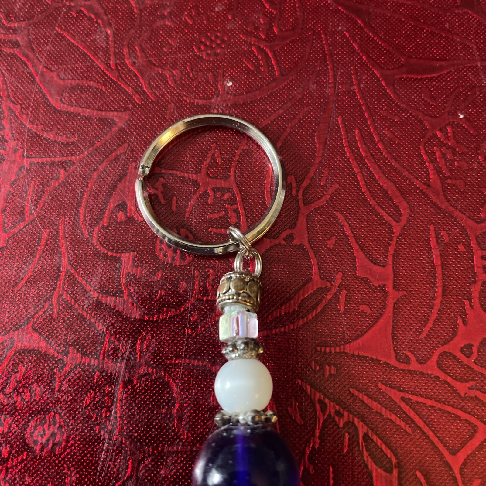 Dragonfly And Beads Key Ring