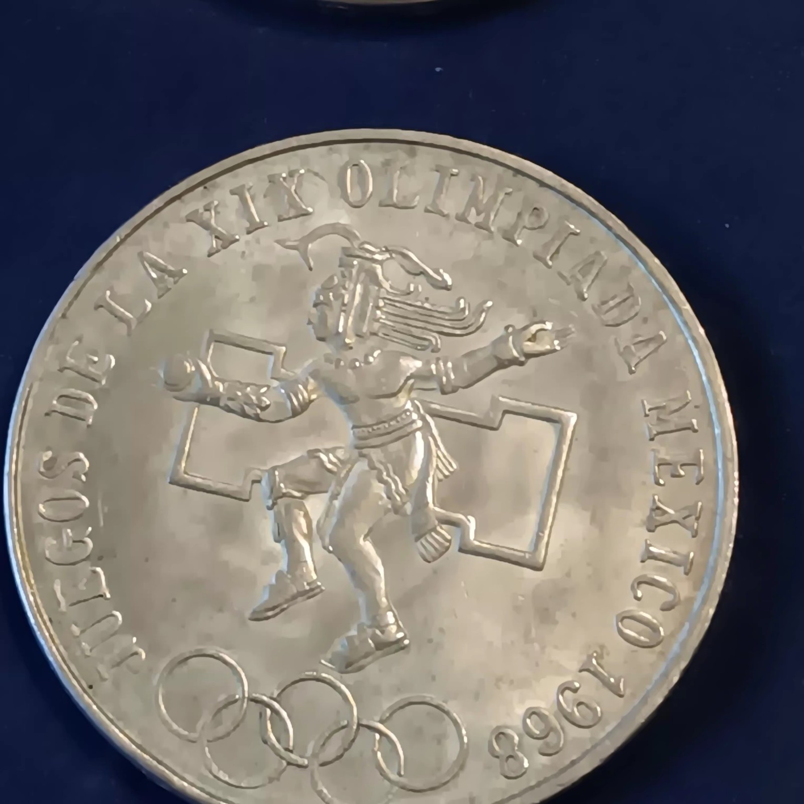 1968 Mexico $25 Pesos 0.720 Silver Juegos de La XIX Olimpiada Nice1 Mexico 🇲🇽