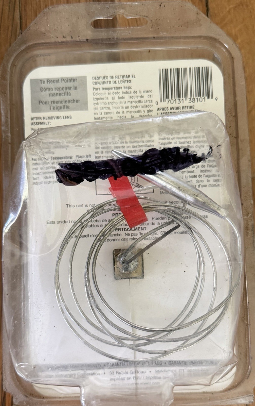 Cooper 6812-01 Remote Reading Panel Thermometer 48” Capillary Surface Mount