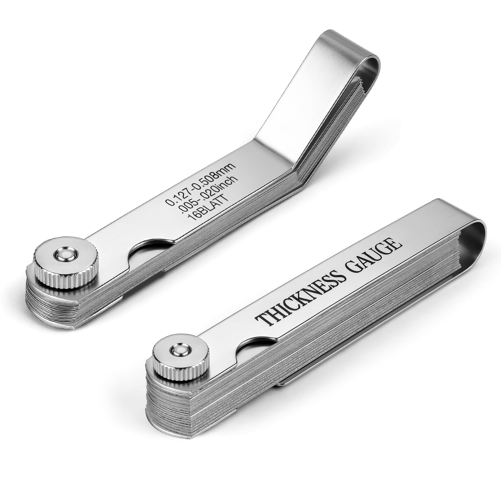 2pcs Stainless Steel Feeler Gauges Set Spark Plug Gap Tool