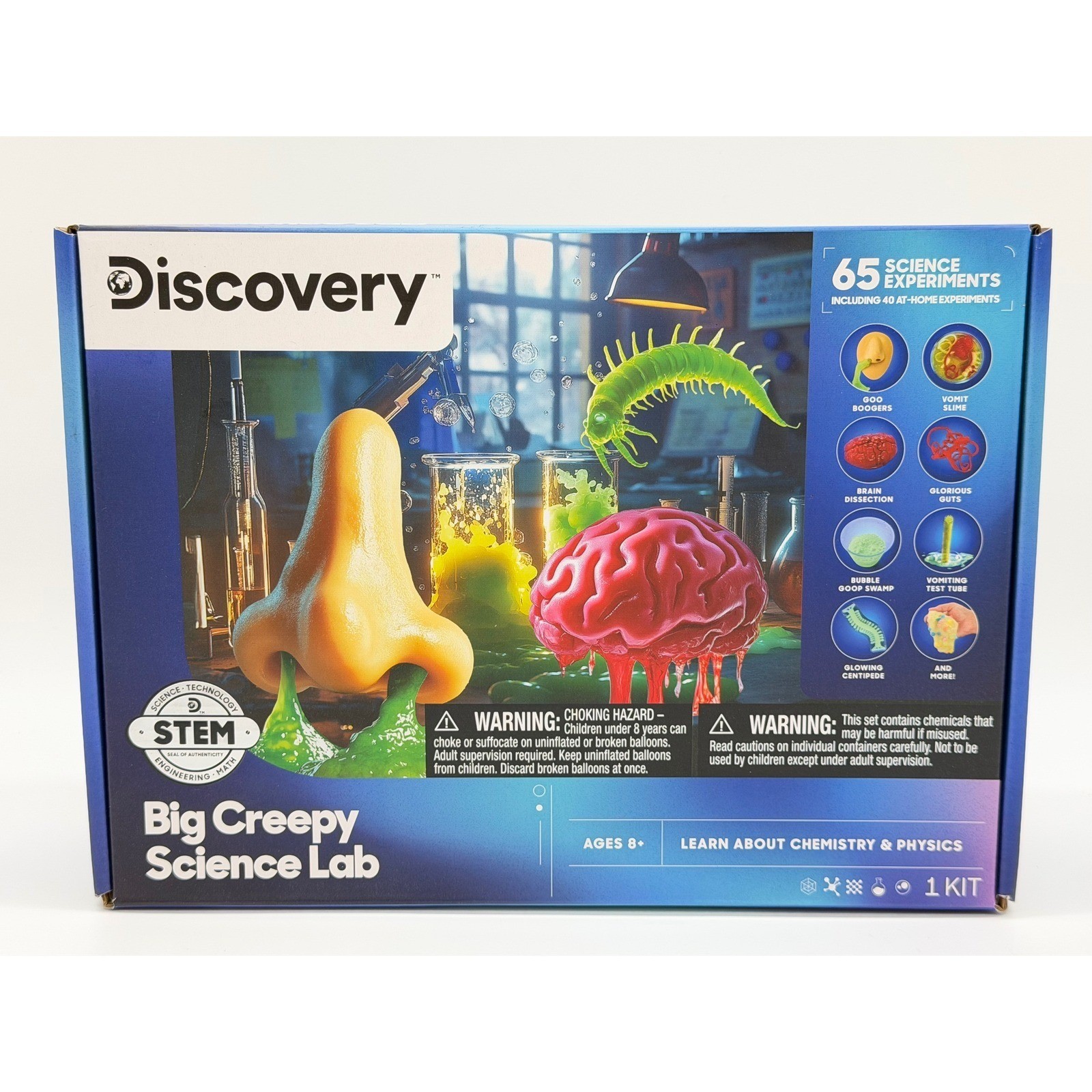 Discovery Big Creepy Science Lab STEM Kit Chemistry Physics 65 Gross Experiments
