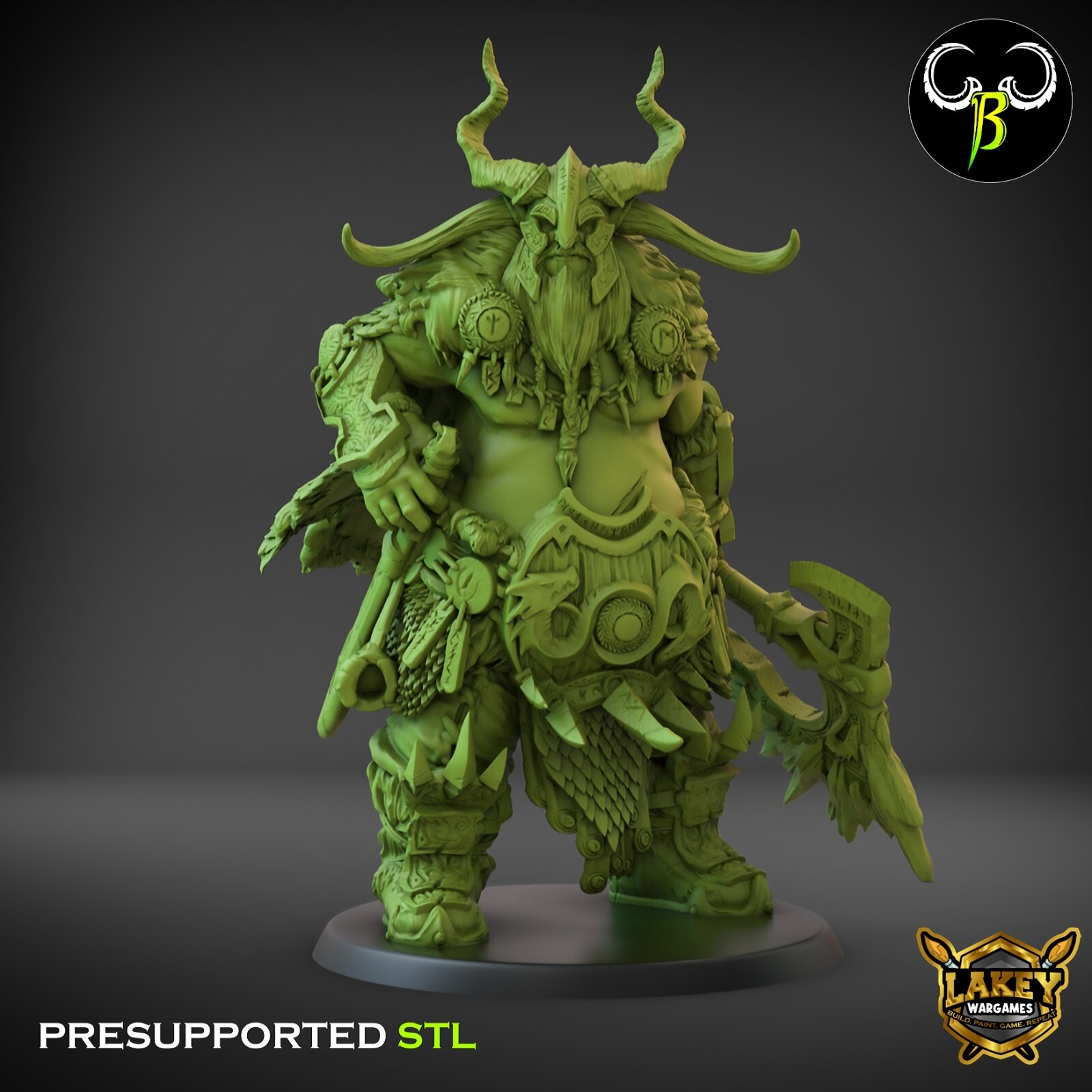 Jarlord | Ogre | 3D Printed Miniature | Clay Beast Creation |