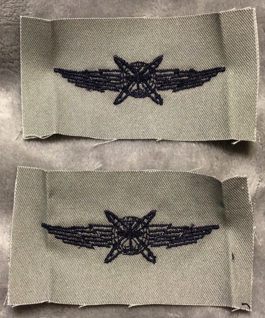 US Air Force Basic Cyberspace Operator Badge Insignia ABU Patch Pair