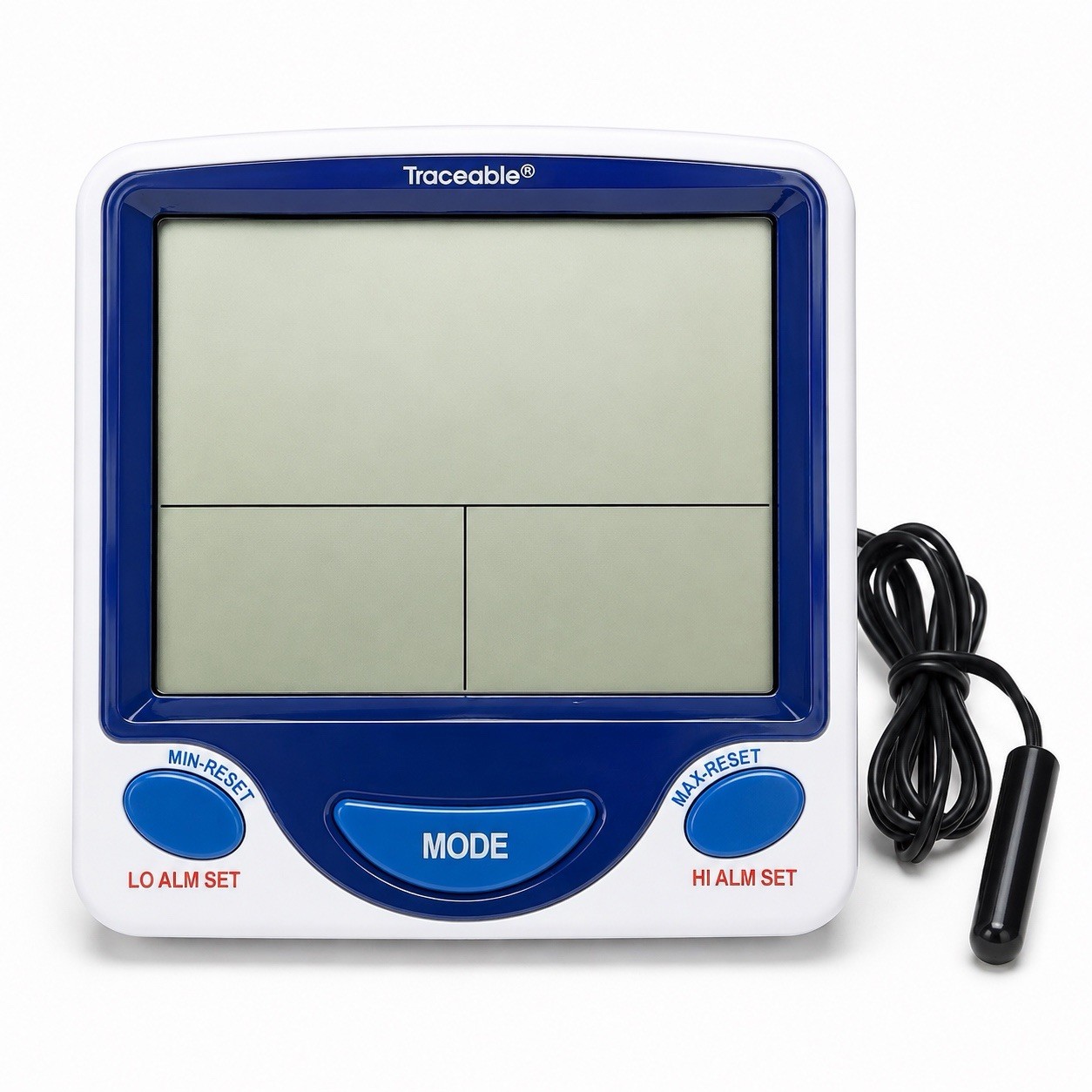 Traceable Digital Thermometer Temperature Monitor w/ Probe, Hi/Lo Alarm, Min/Max